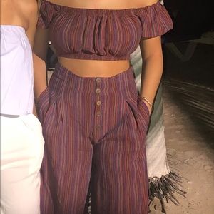 Pant and off-the-shoulder set